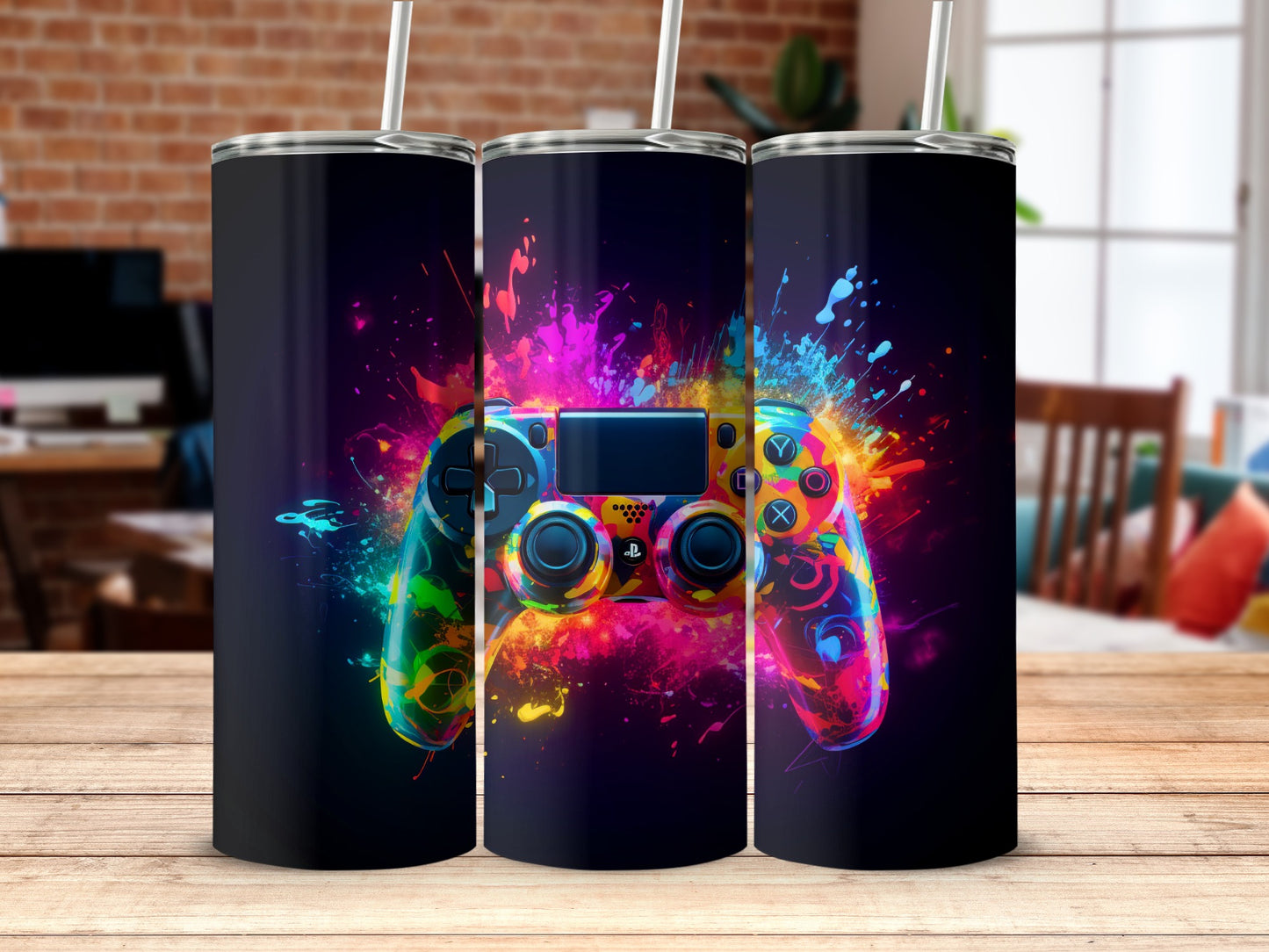 Colorful Gamer Vibes Vibrant Graphics Tumbler