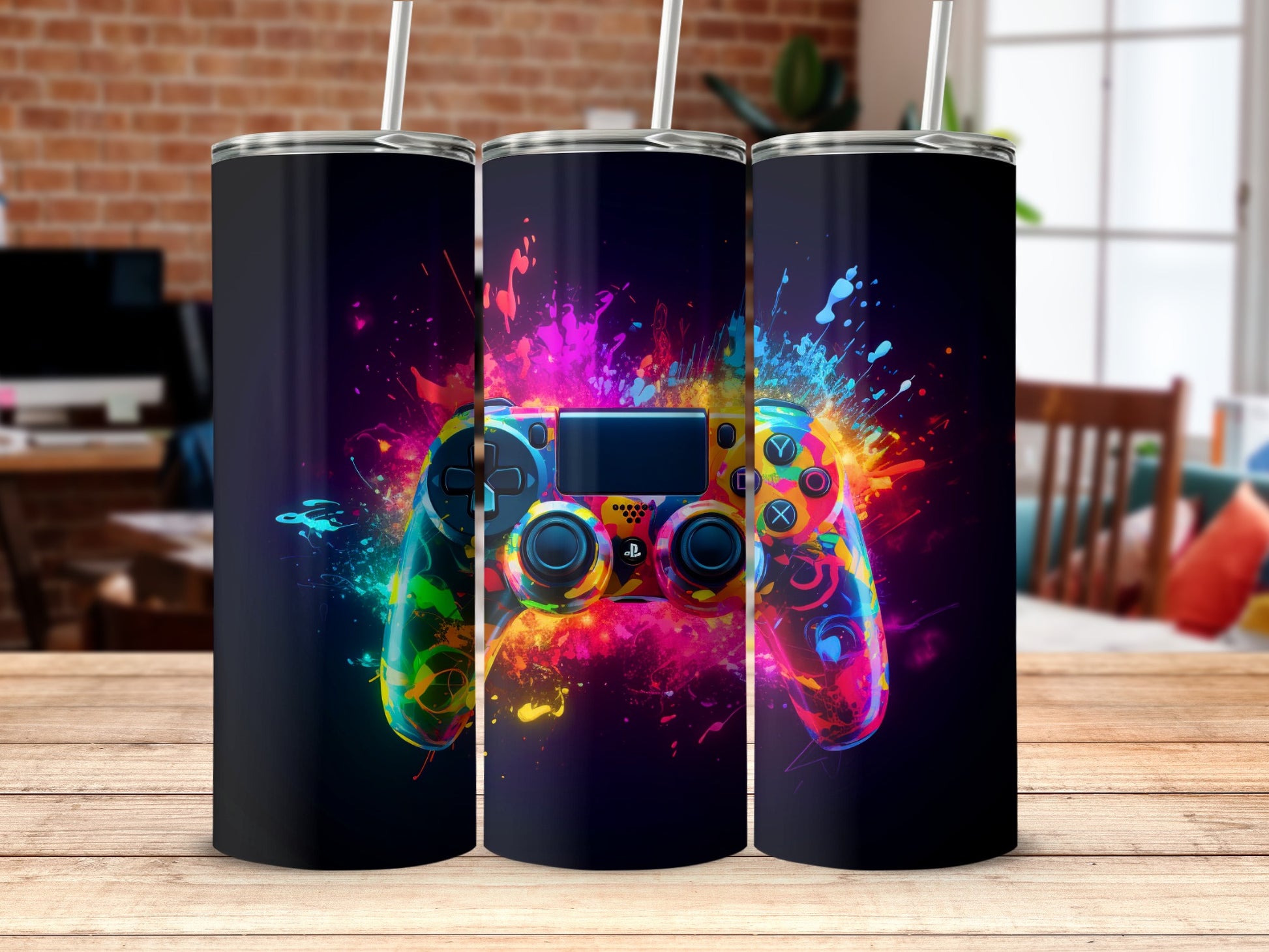 Colorful Gamer Vibes Vibrant Graphics Tumbler