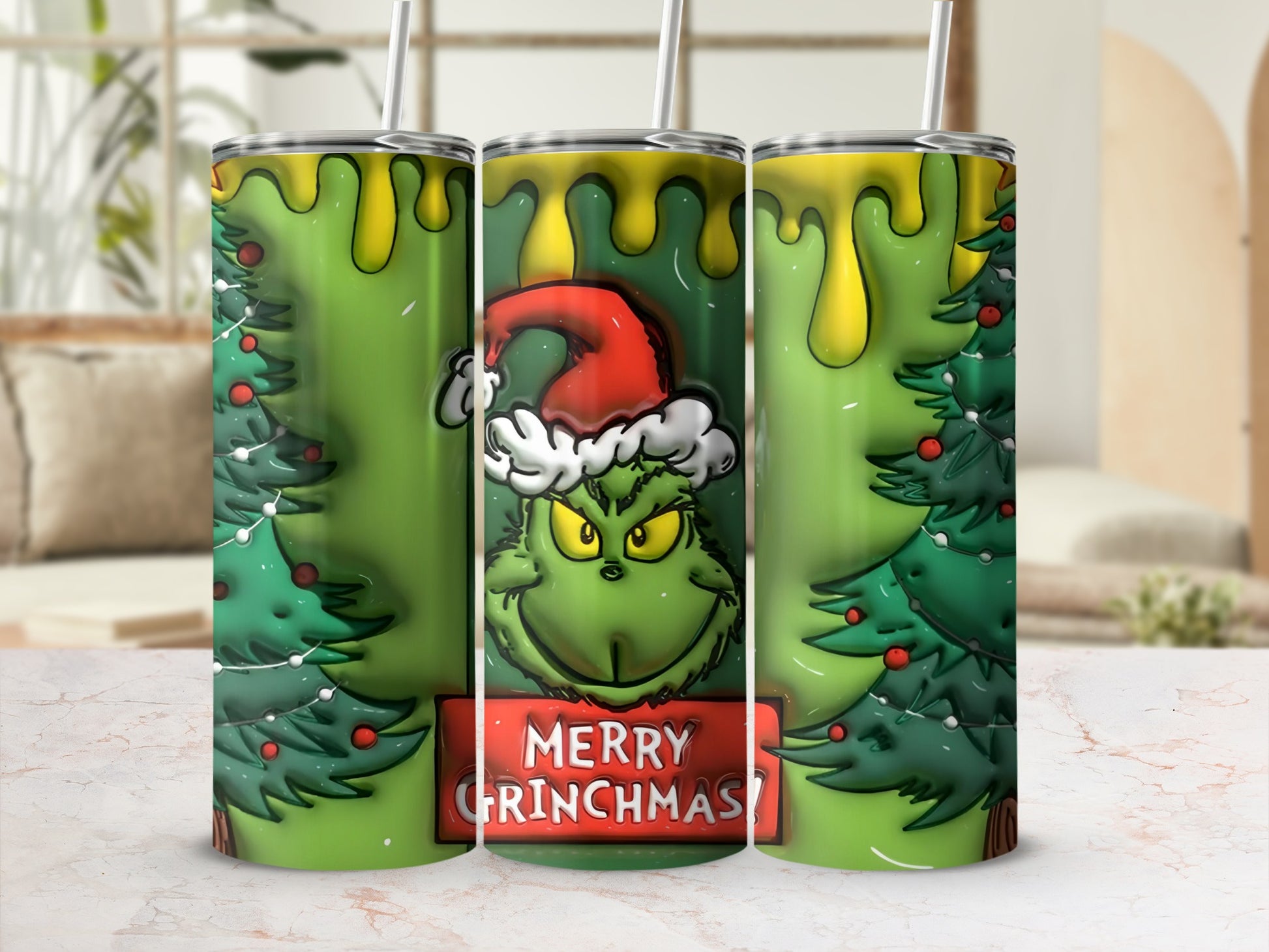 Merry Grinchmas Christmas Tree Tumbler Gift