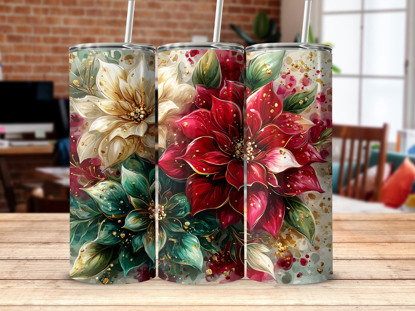 Festive Floral Insulated Tumblers for All Seasons
