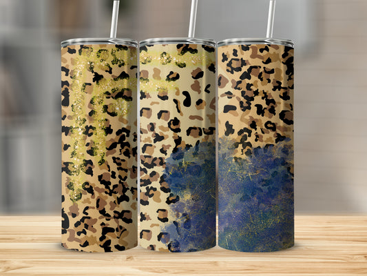 Leopard and Glitter Design Triple Tumblers product