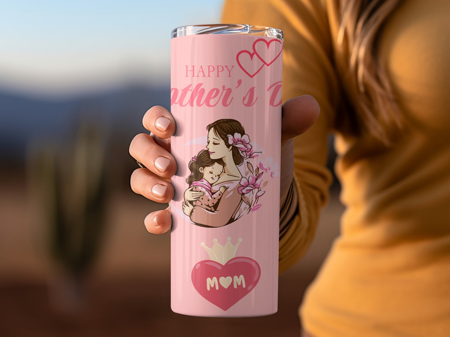 Happy Mother's Day Mom Tumbler with Loving Design