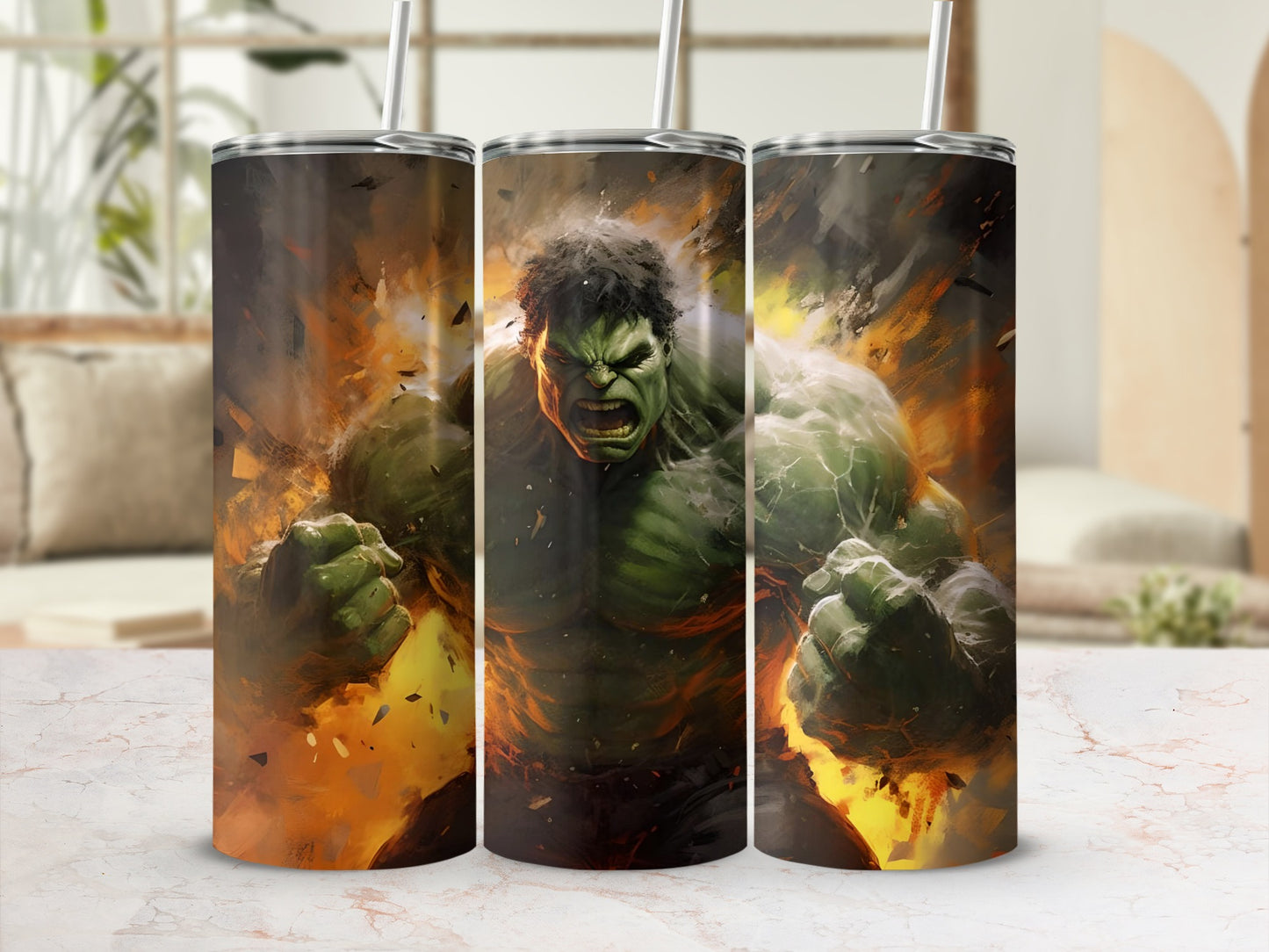 Hulk Breaking Through Wall Insulated Tumbler Cup