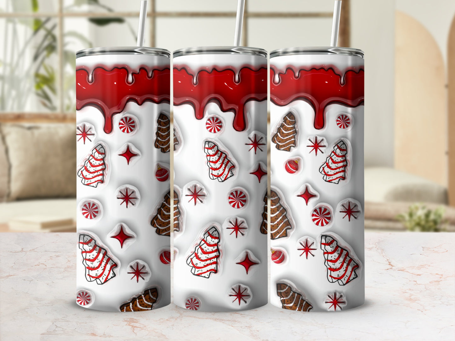 Festive Holiday Christmas Tree And Candy Tumbler
