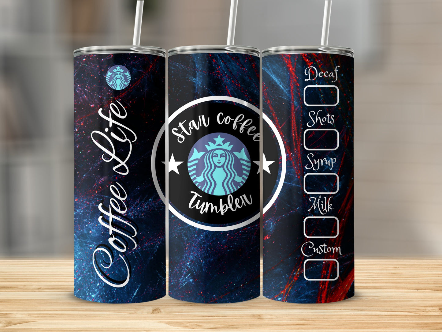 Star Coffee Tumbler with Customizable Options