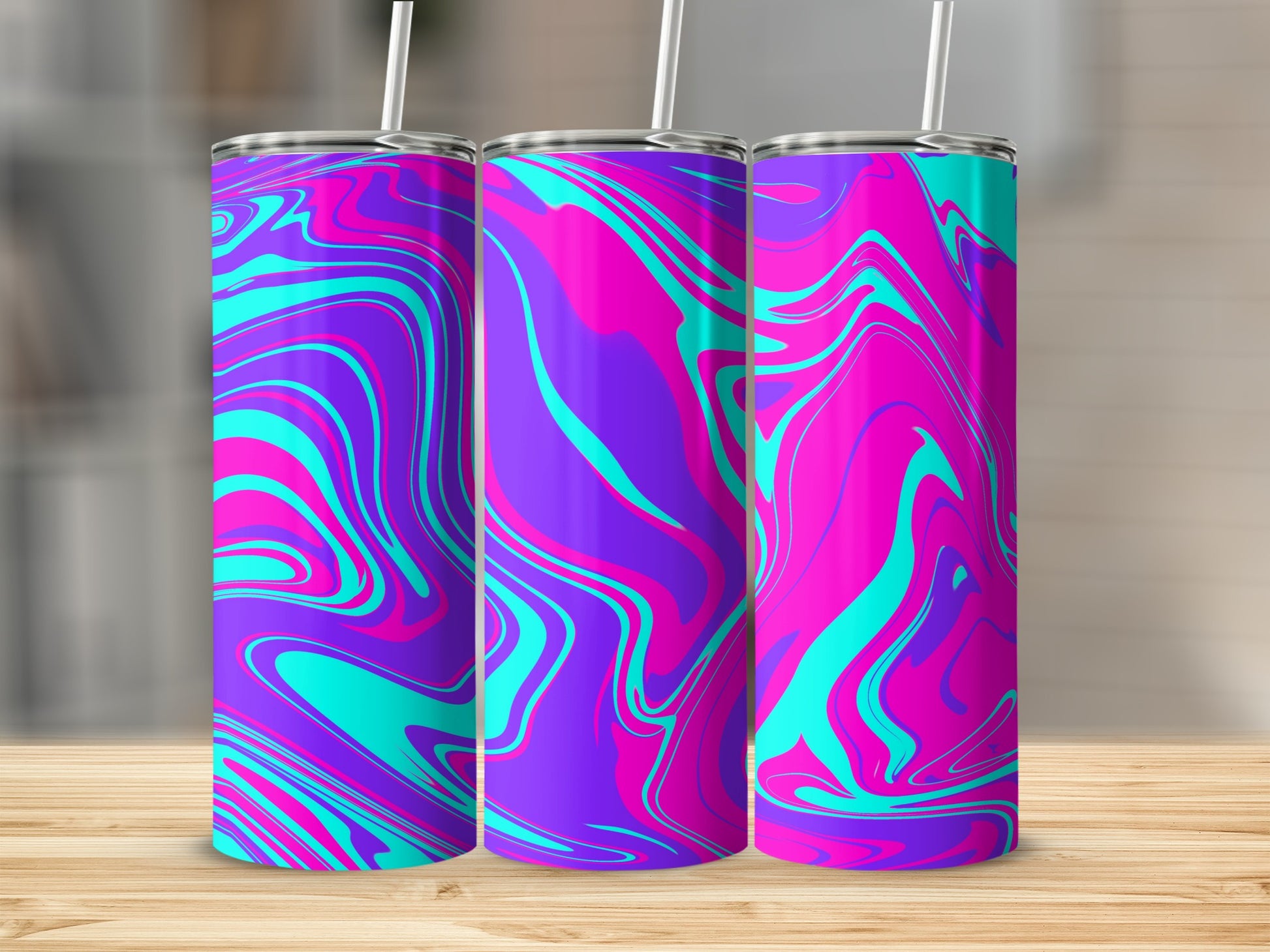 Vibrant Abstract Swirl Pattern Insulated Tumbler