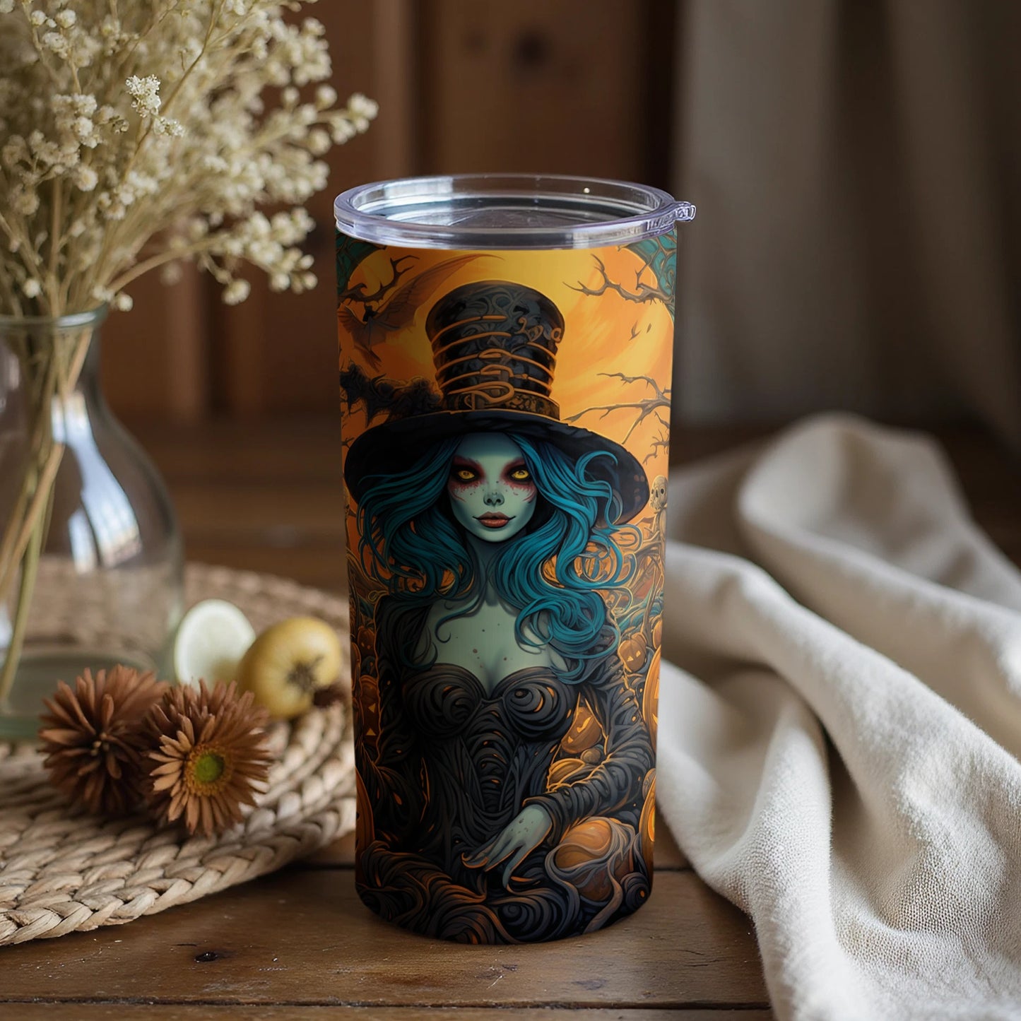 Witch Themed Halloween Tumblers with Unique Designs