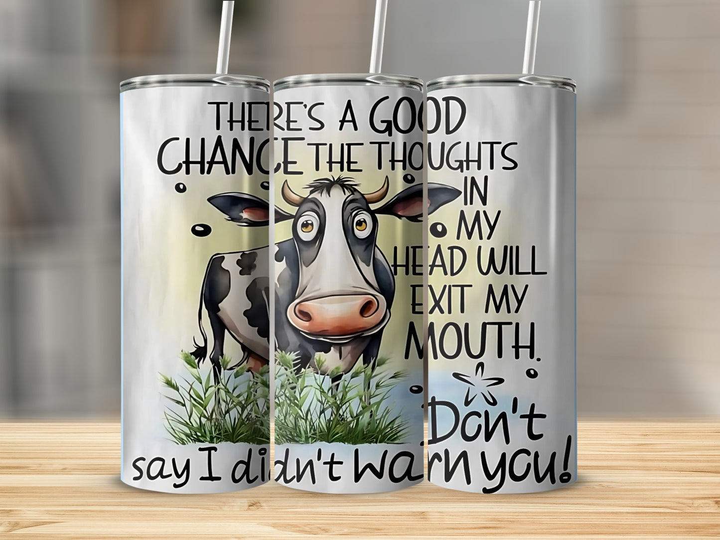 Funny Cow Design Personalized Tumbler Cup For You