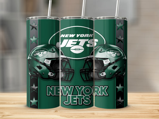 New York Jets Helmets Team Logo Design Fan Gear Tumblers