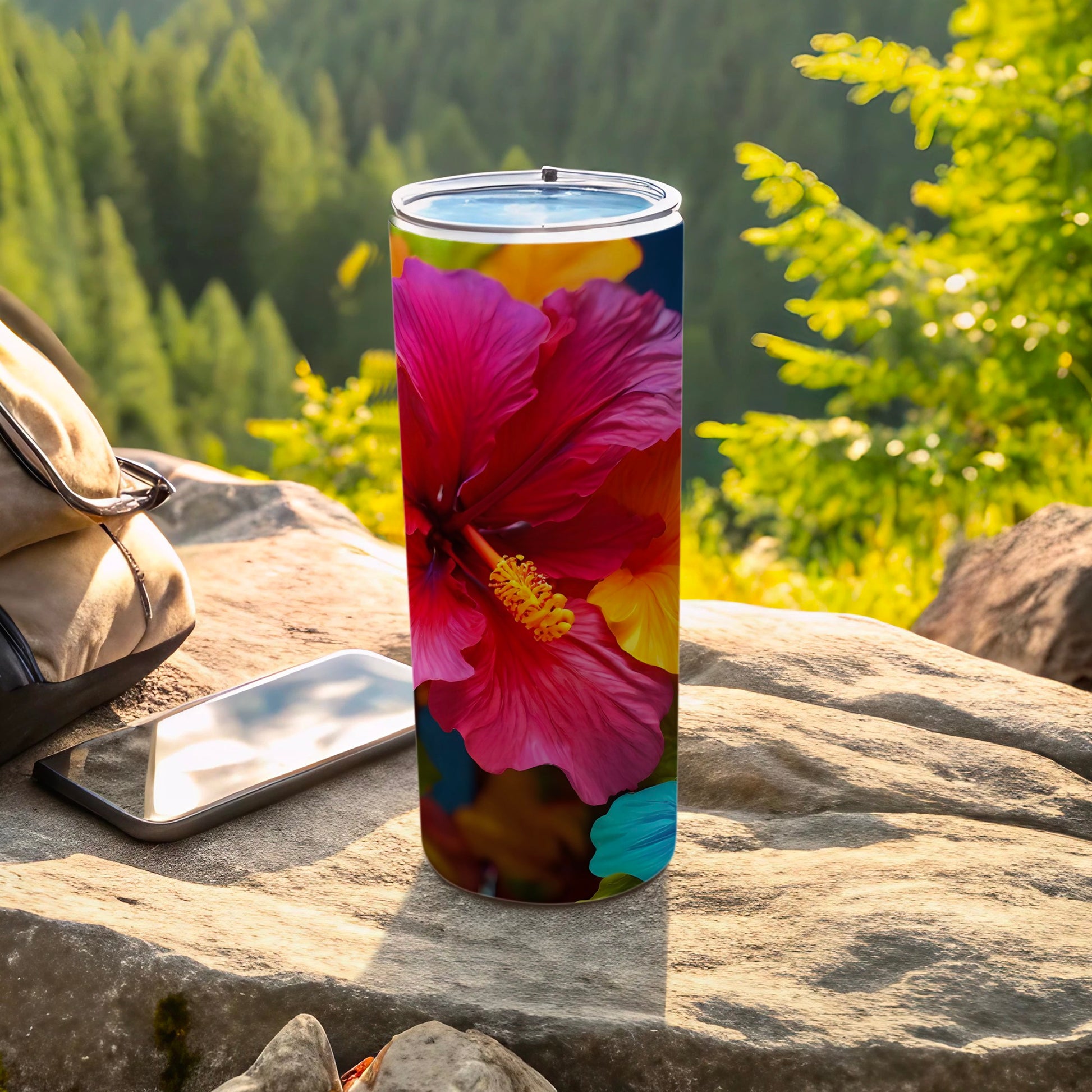 Vibrant Pink Yellow Hibiscus Flower Design product type