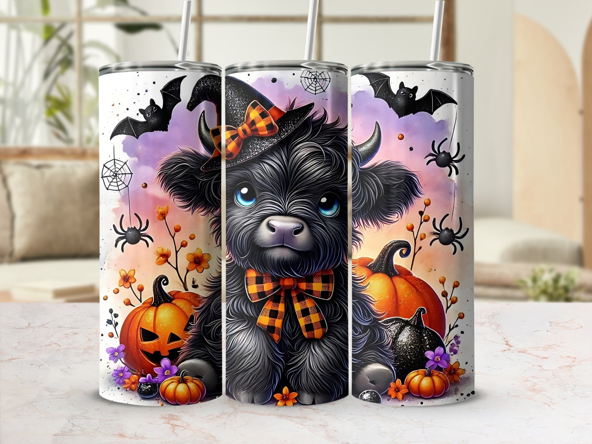 Halloween Puppy and Jack-o'-Lantern Tumbler Cup