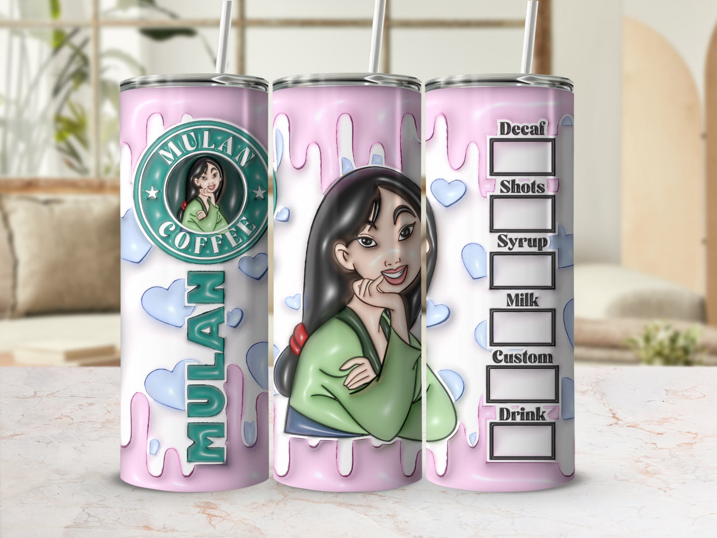 Mulan Coffee Custom Decaf Drink Order Mug Flask Cup