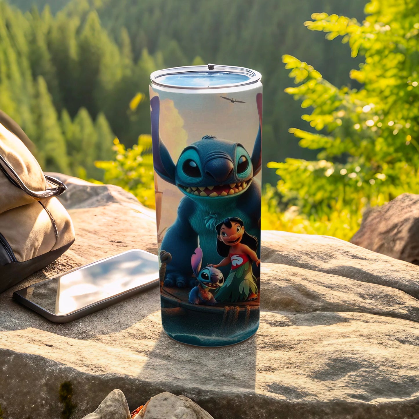 Cute Stitch and Friends Tumbler for Outdoor Adventures