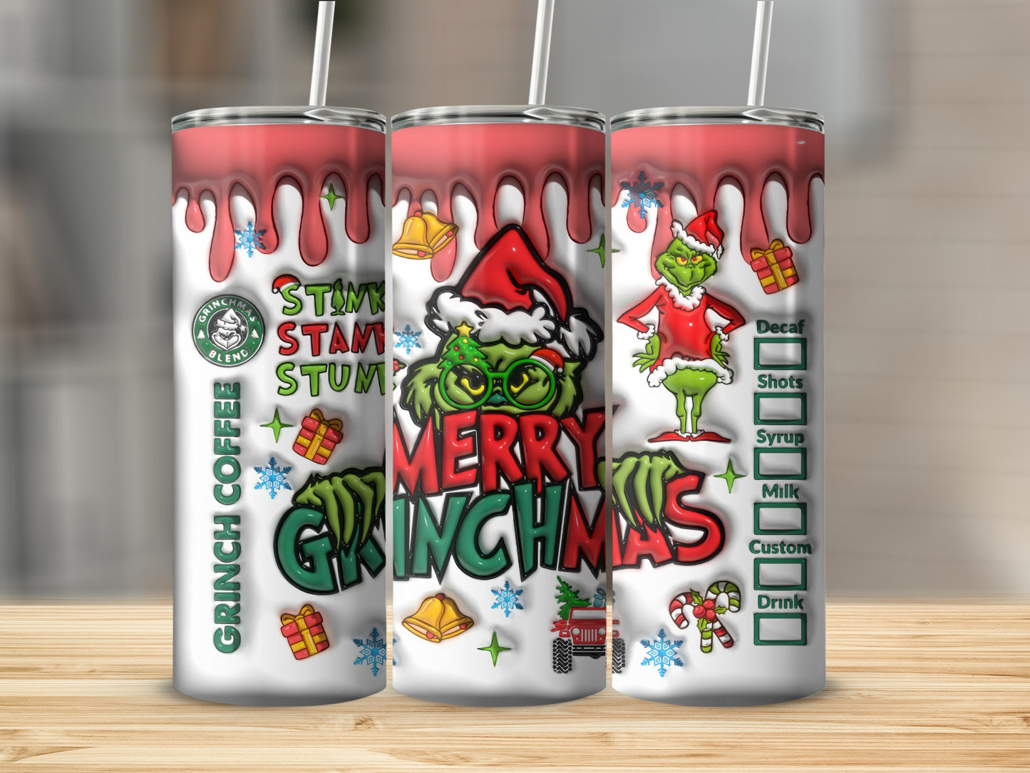 Grinch Christmas Coffee Tumbler Merry Grinchmas Cup