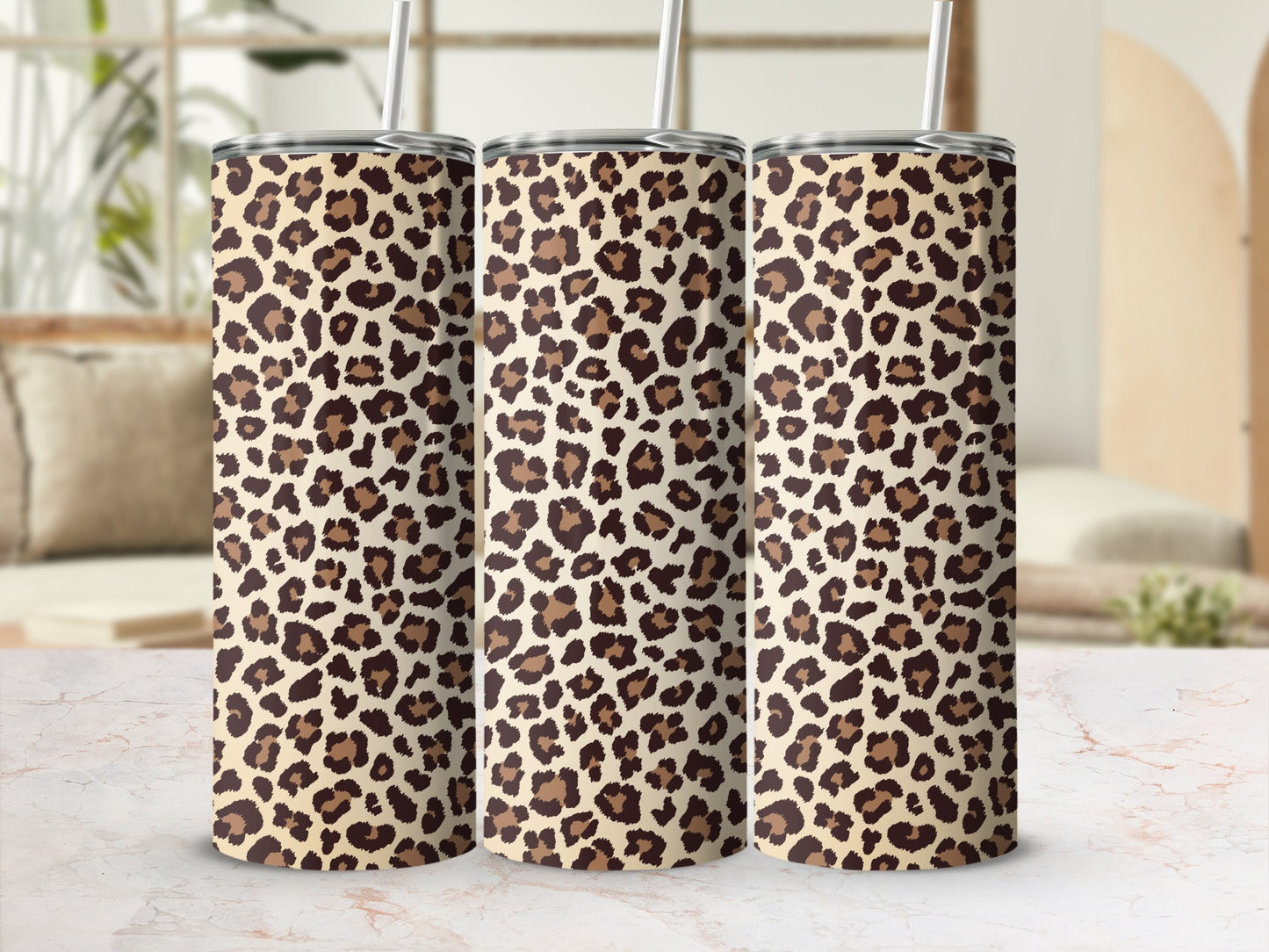 Leopard Print Insulated Tumbler for Coffee Lovers