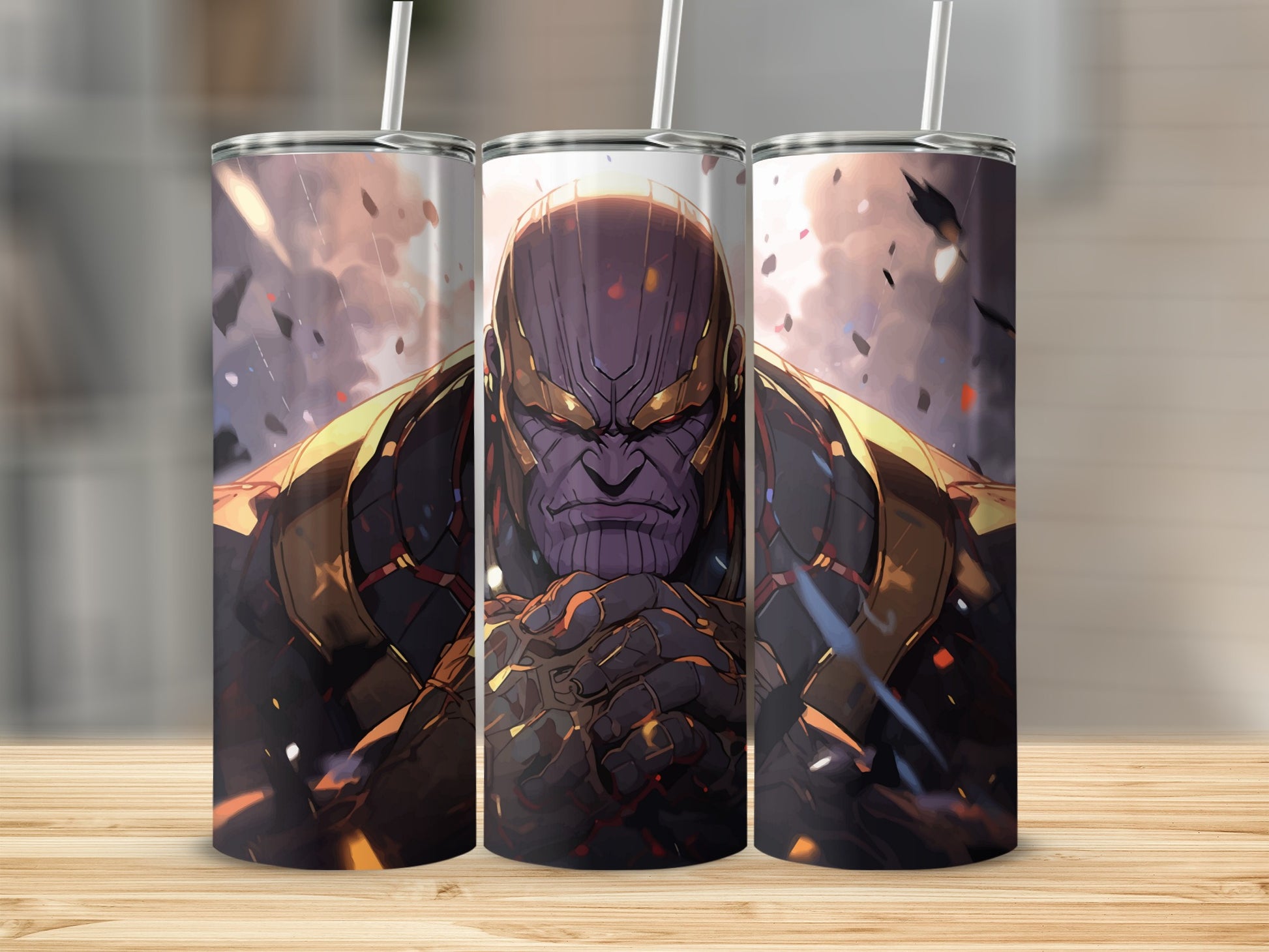 Thanos Marvel Villain Artwork Insulated Tumbler