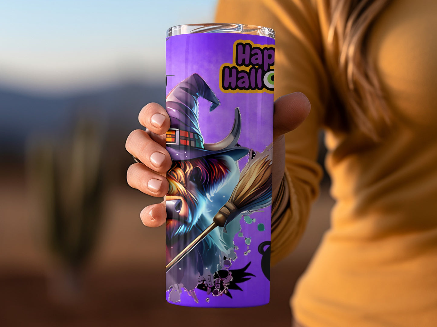 Halloween Witch Happy Halloween Design Tumbler Flask