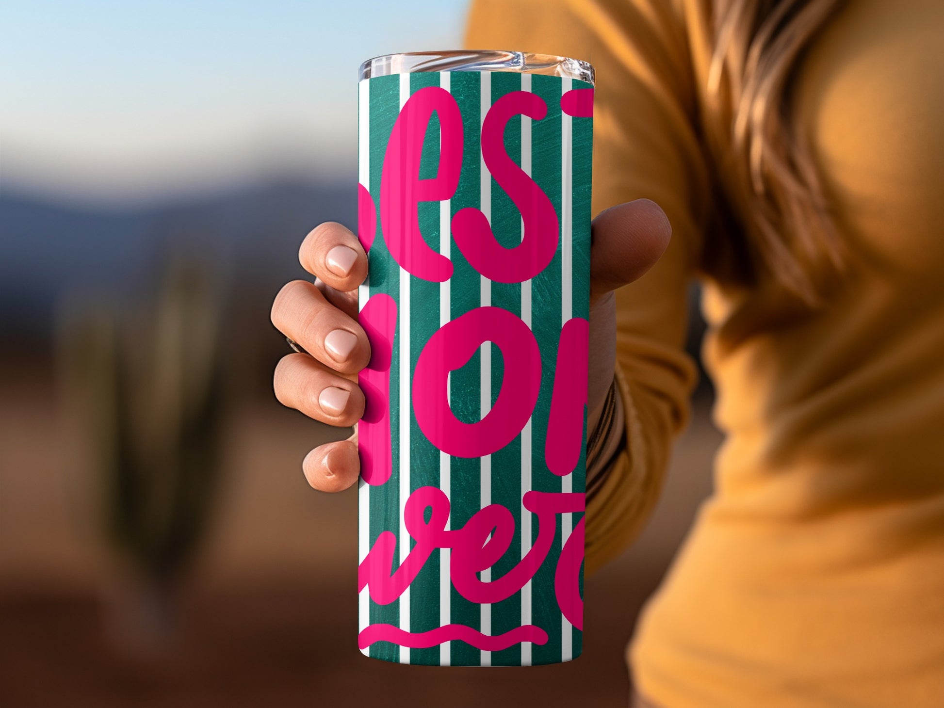 Best Mom Ever Striped Insulated Tumbler Cup