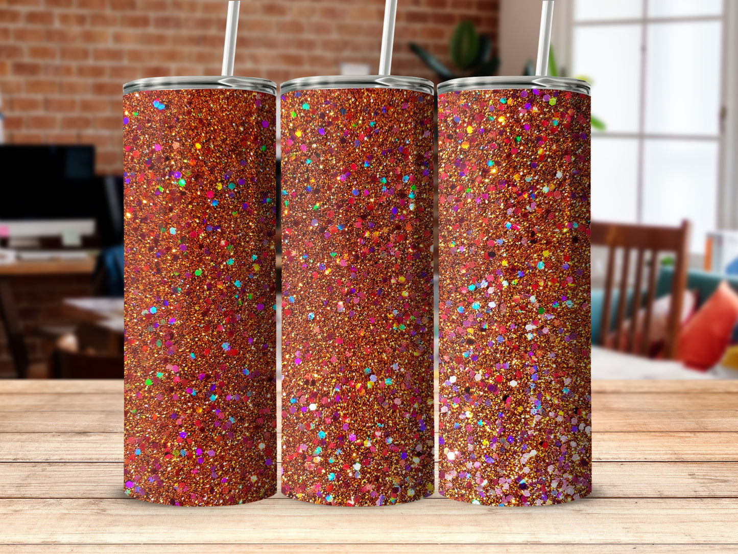 Sparkling Red Glitter Stainless Steel Tumbler