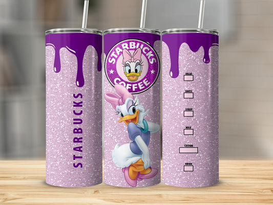 Starbucks Daisy Duck Glitter Custom Tumbler