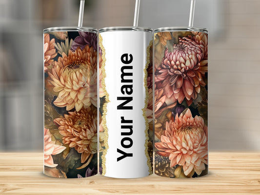 Floral Personalized Tumbler with Name Customization