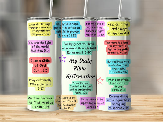 My Daily Bible Affirmation Motivational Tumbler Product