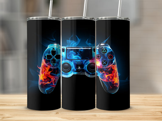 Fire and Ice Gaming Controller Tumbler