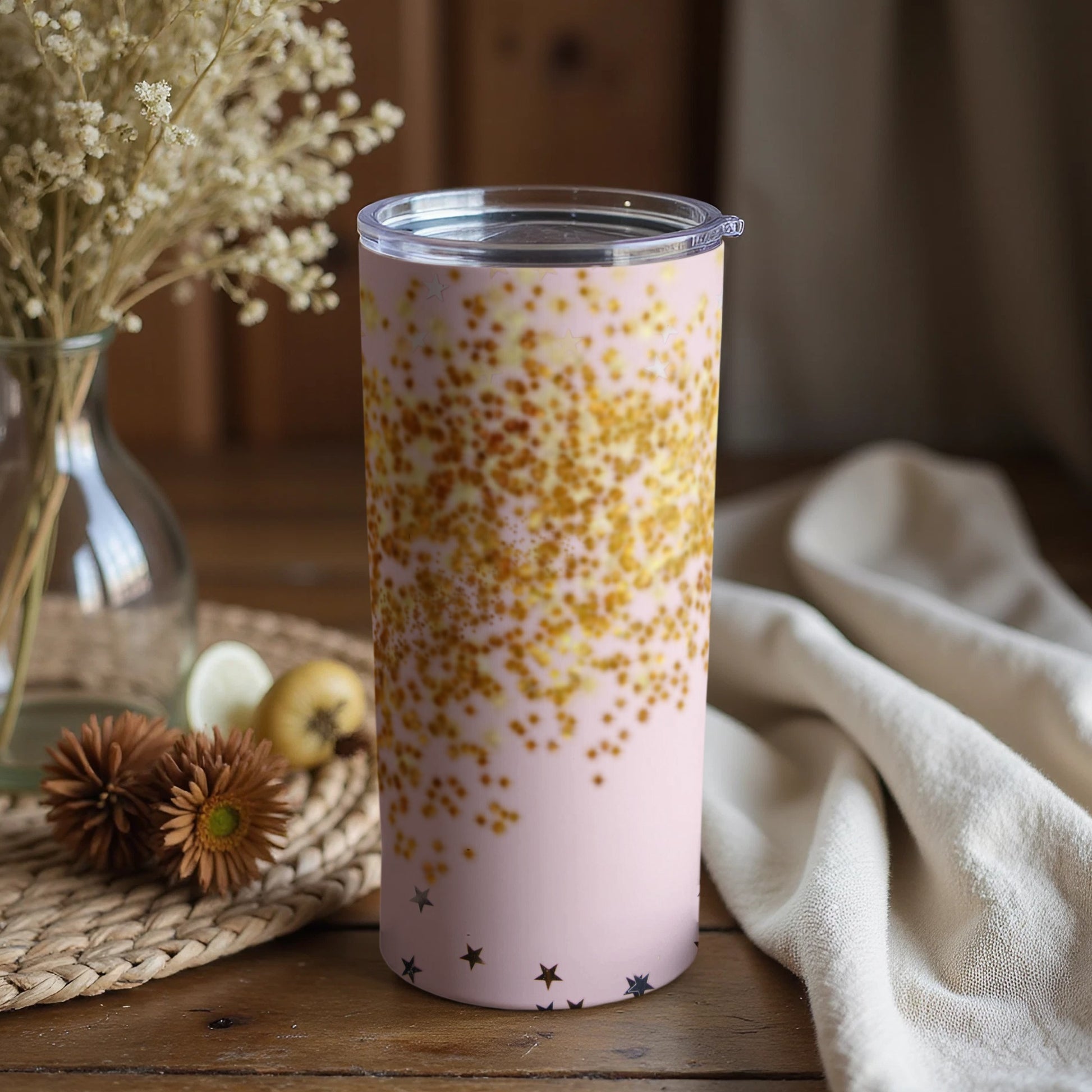 Glittering Confetti Design Insulated Tumbler