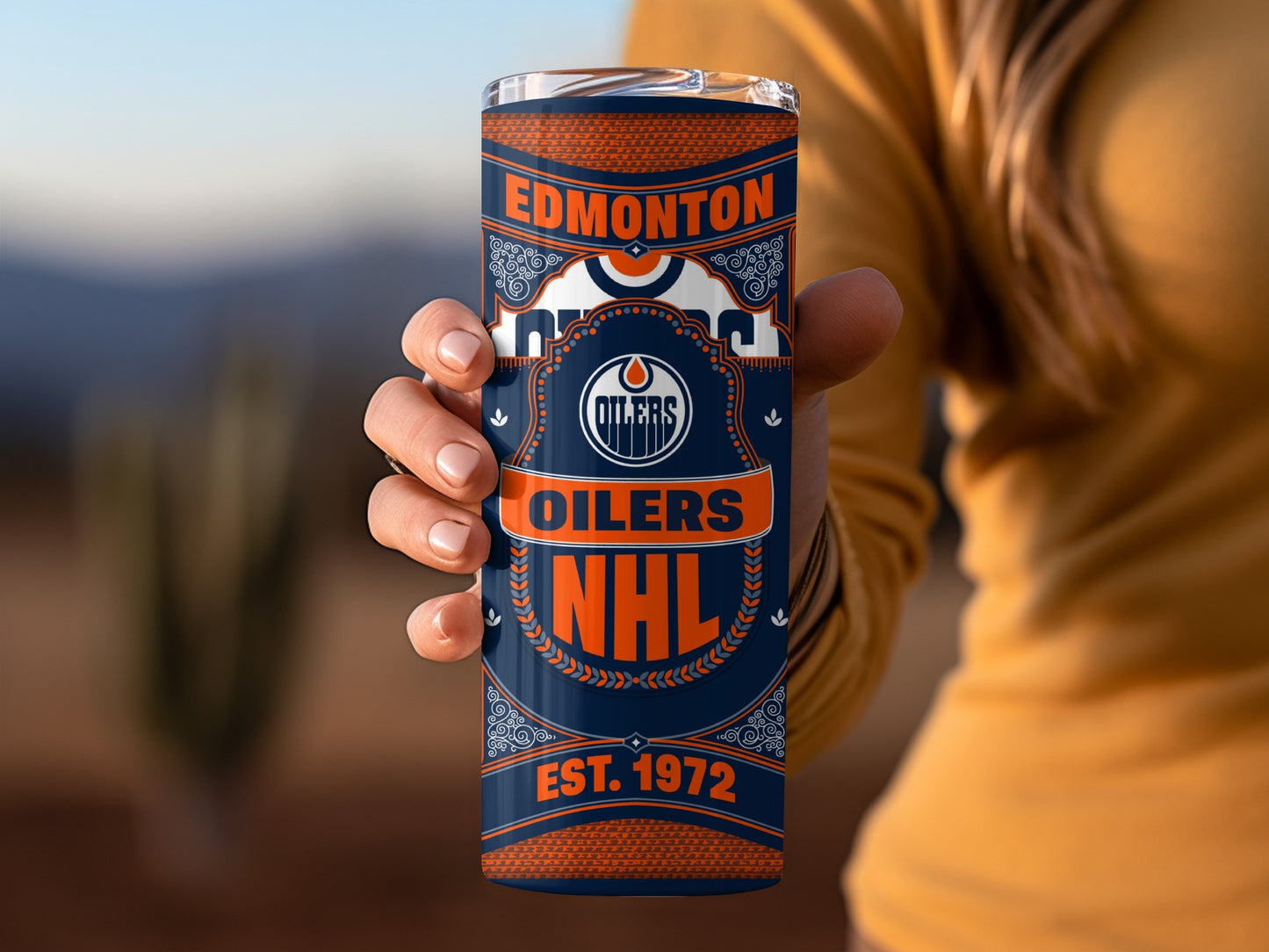 Edmonton Oilers NHL Est 1972 Design for Hockey Fans Tumbler