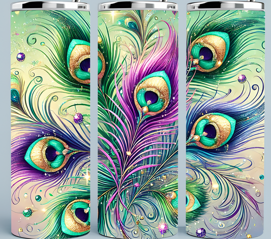 Peacock feather tumbler