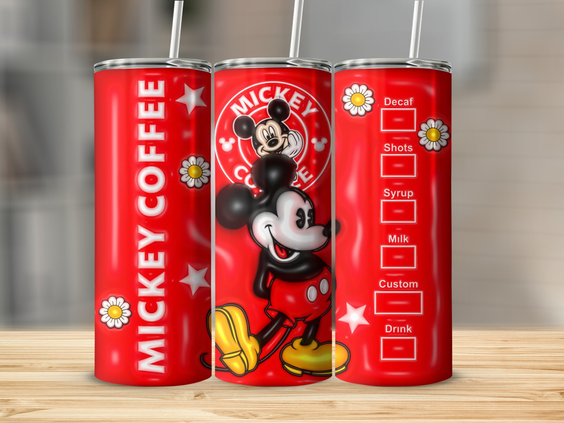Mickey Mouse Coffee Tumbler with Customizable Options