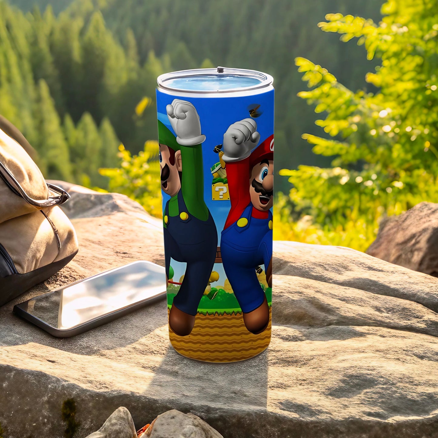 Super Mario and Luigi Adventure Design Tumbler
