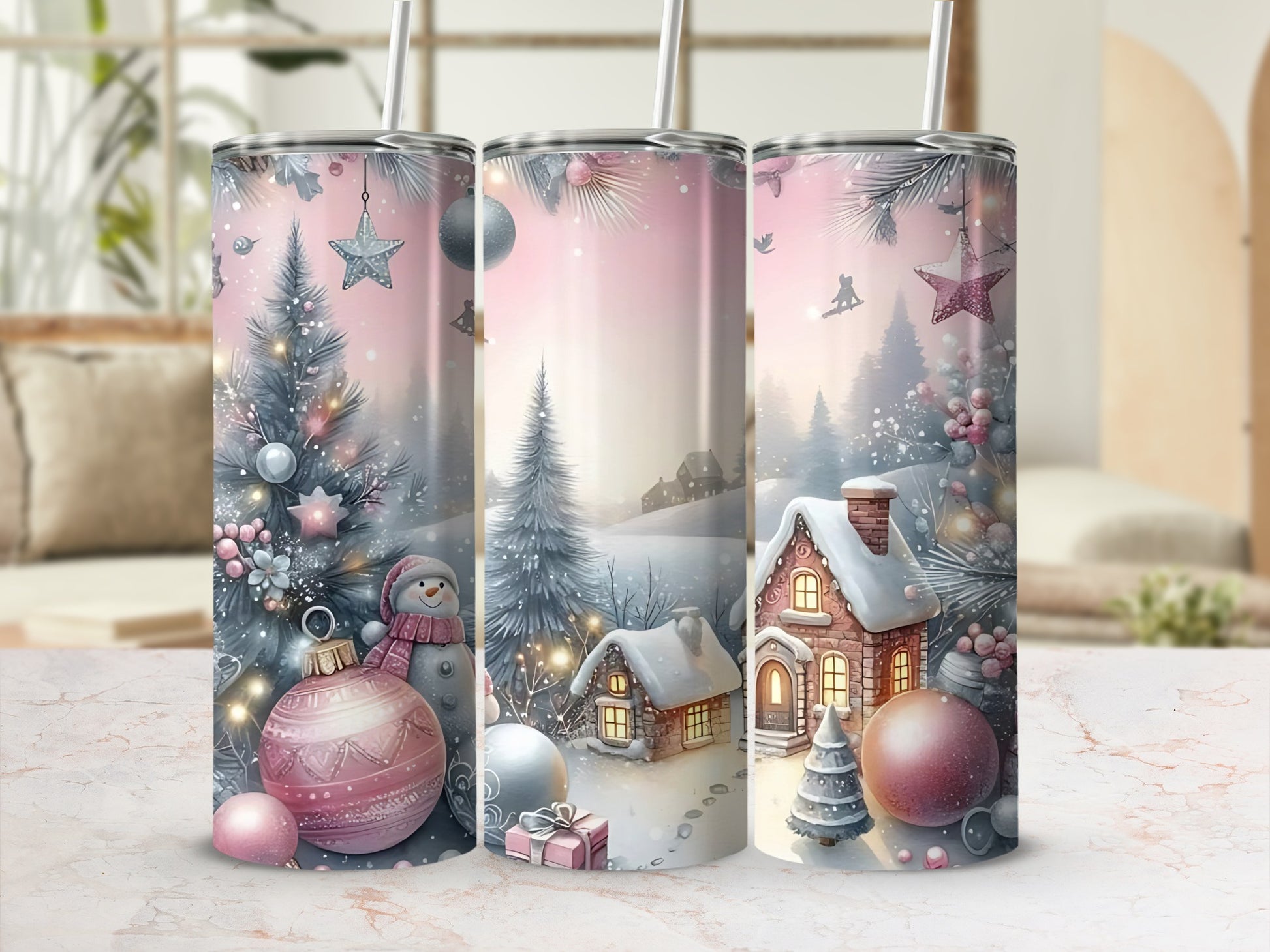 Beautiful Festive Holiday Scene on Tumblr Flask