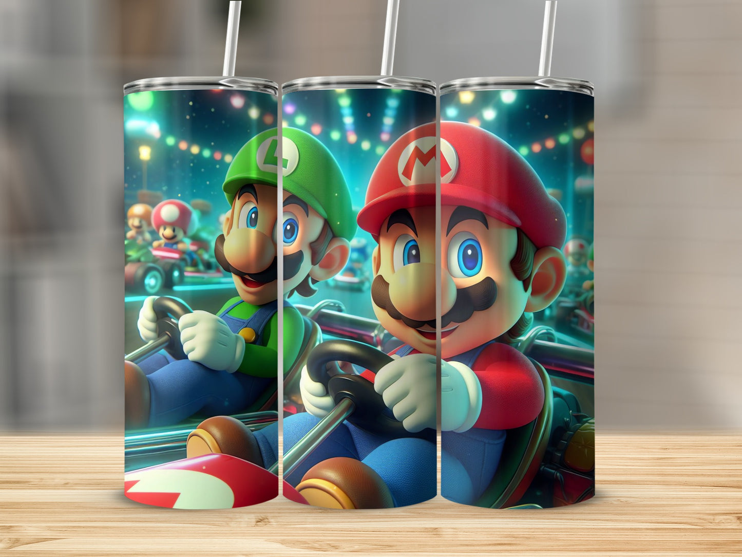Mario and Luigi Racing Stainless Steel Tumbler