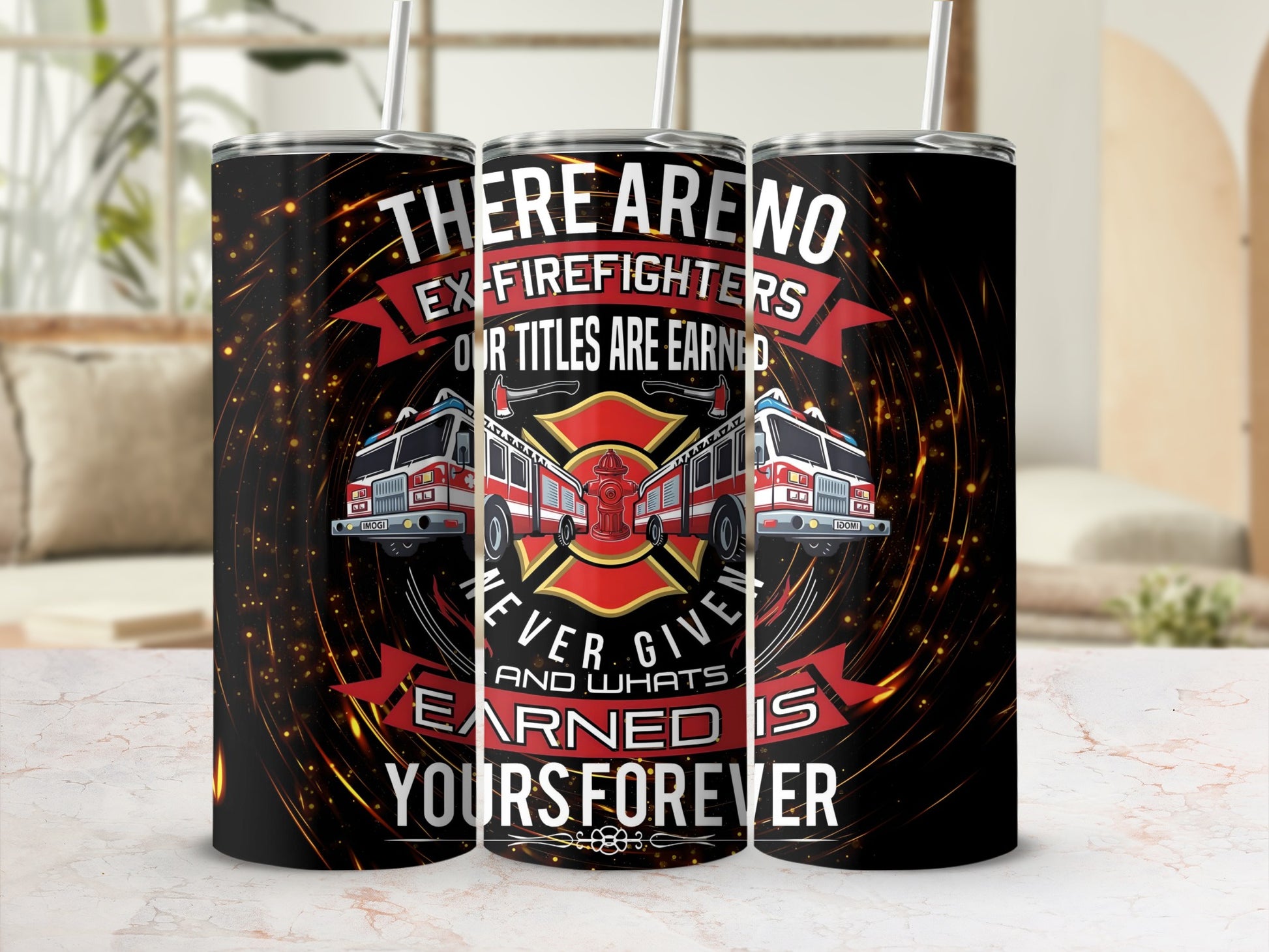 Firefighting Motivational Graphic Tumbler Cup