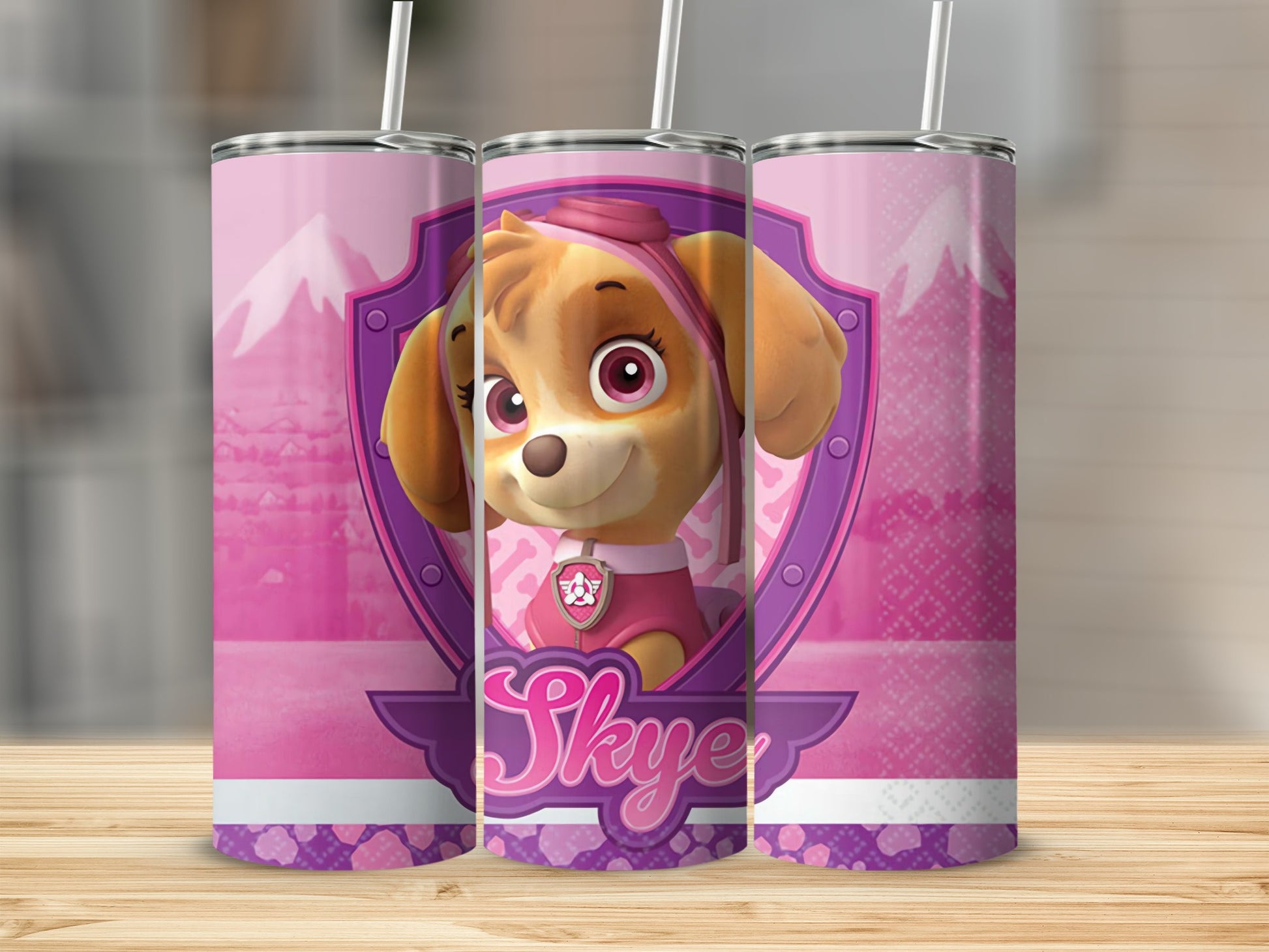 Adorable Skye Character Pink Tumbler Cup for Kids
