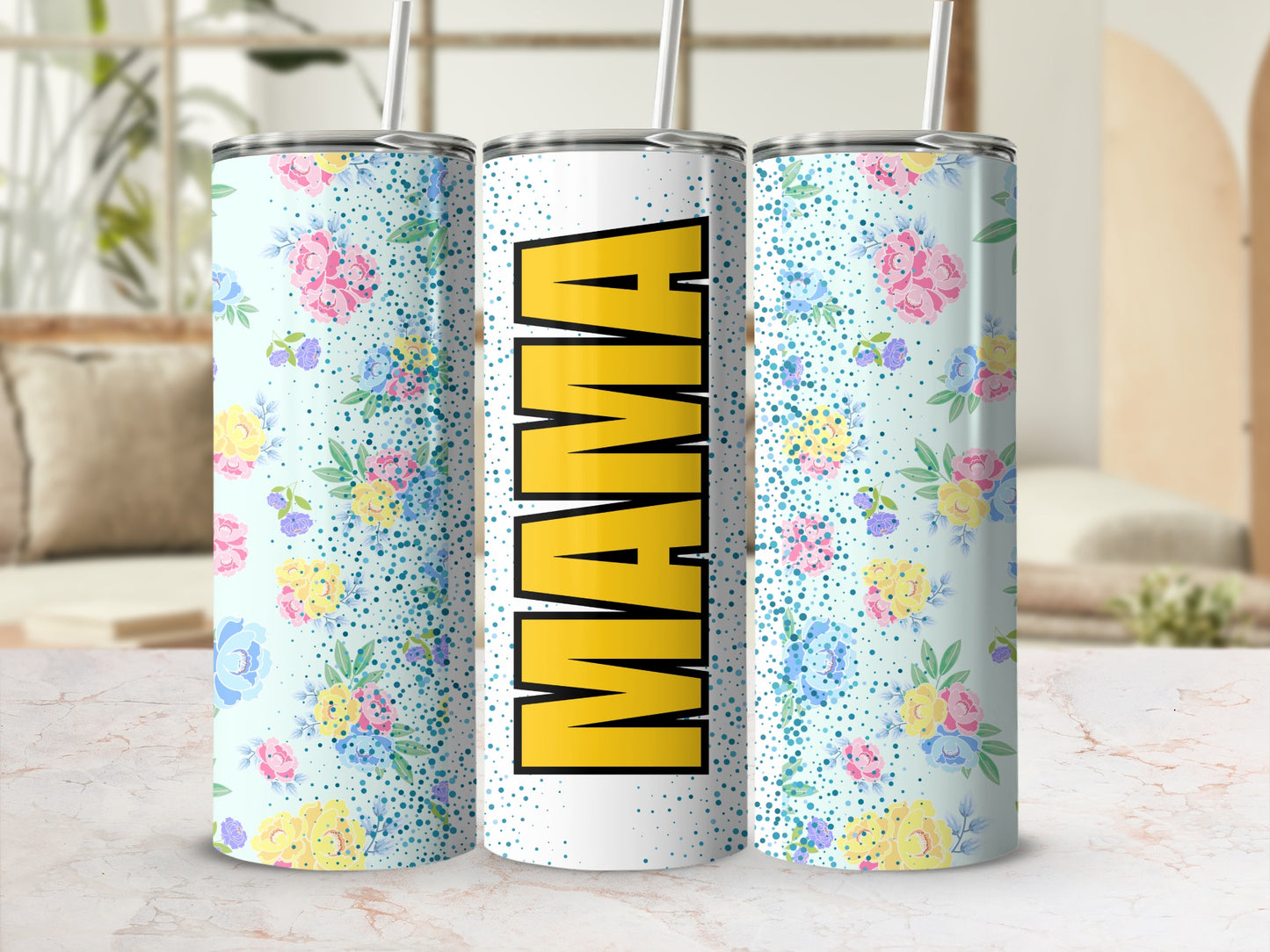 Mama Floral Design Insulated Tumbler for Everyday Use