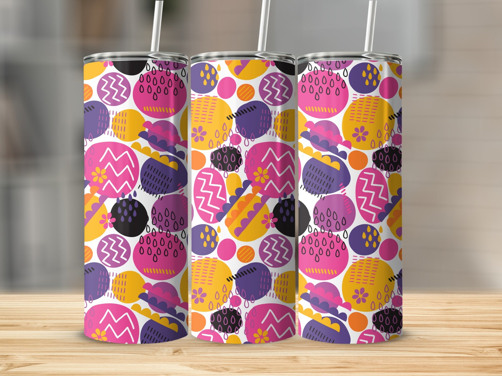 Colorful Abstract Patterns on Tall Tumbler Product