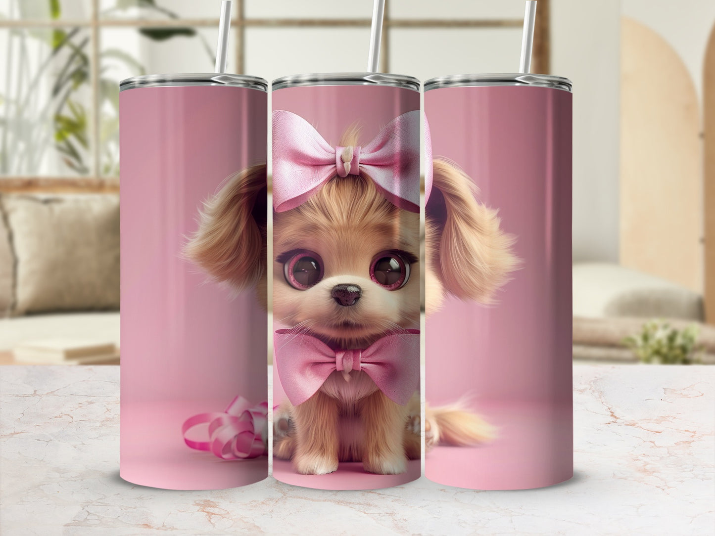 Adorable Little Pet Cute Puppy Pink Bows product type