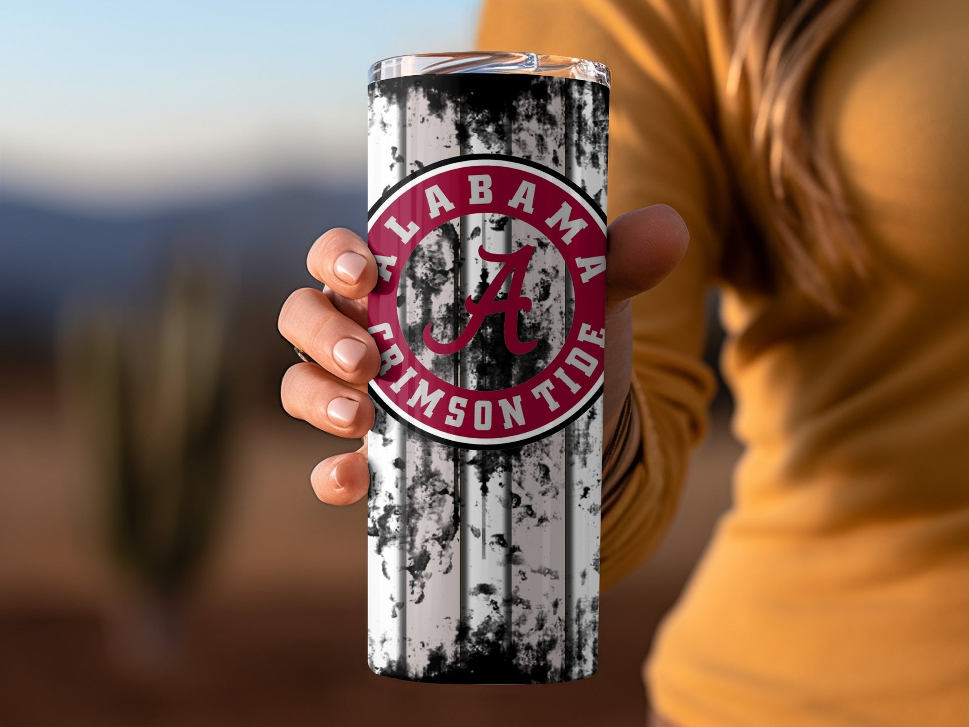 Alabama Crimson Tide Distressed Design Tumbler Cup