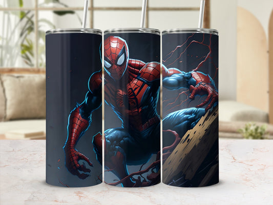 Spiderman Action Pose Design Insulated Tumbler Cup