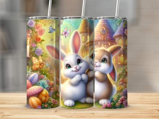 Cute Bunny Fantasy Art Tumbler Ideal for Easter Occasions