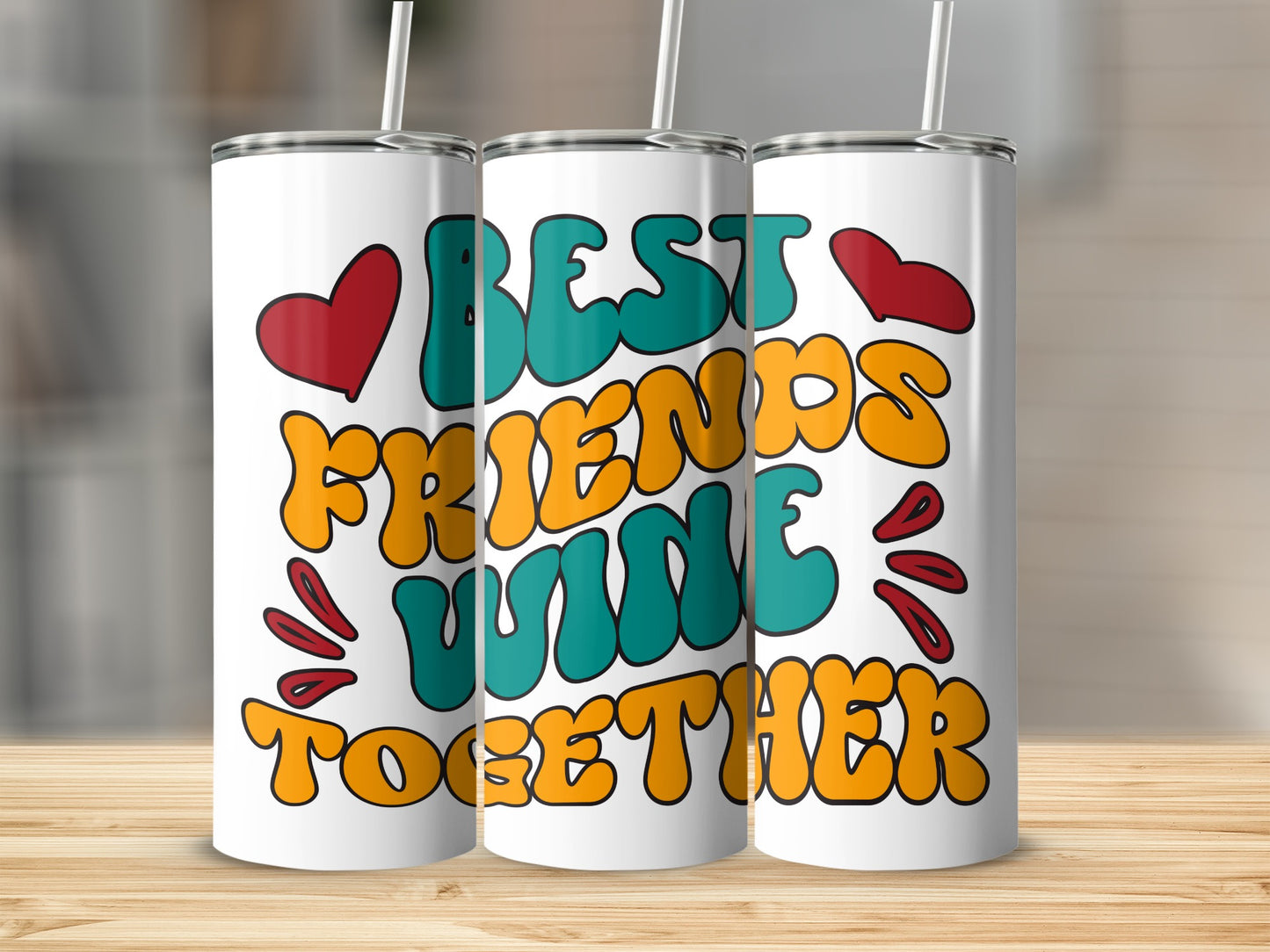 Best Friends Wine Together Graphic Tumbler