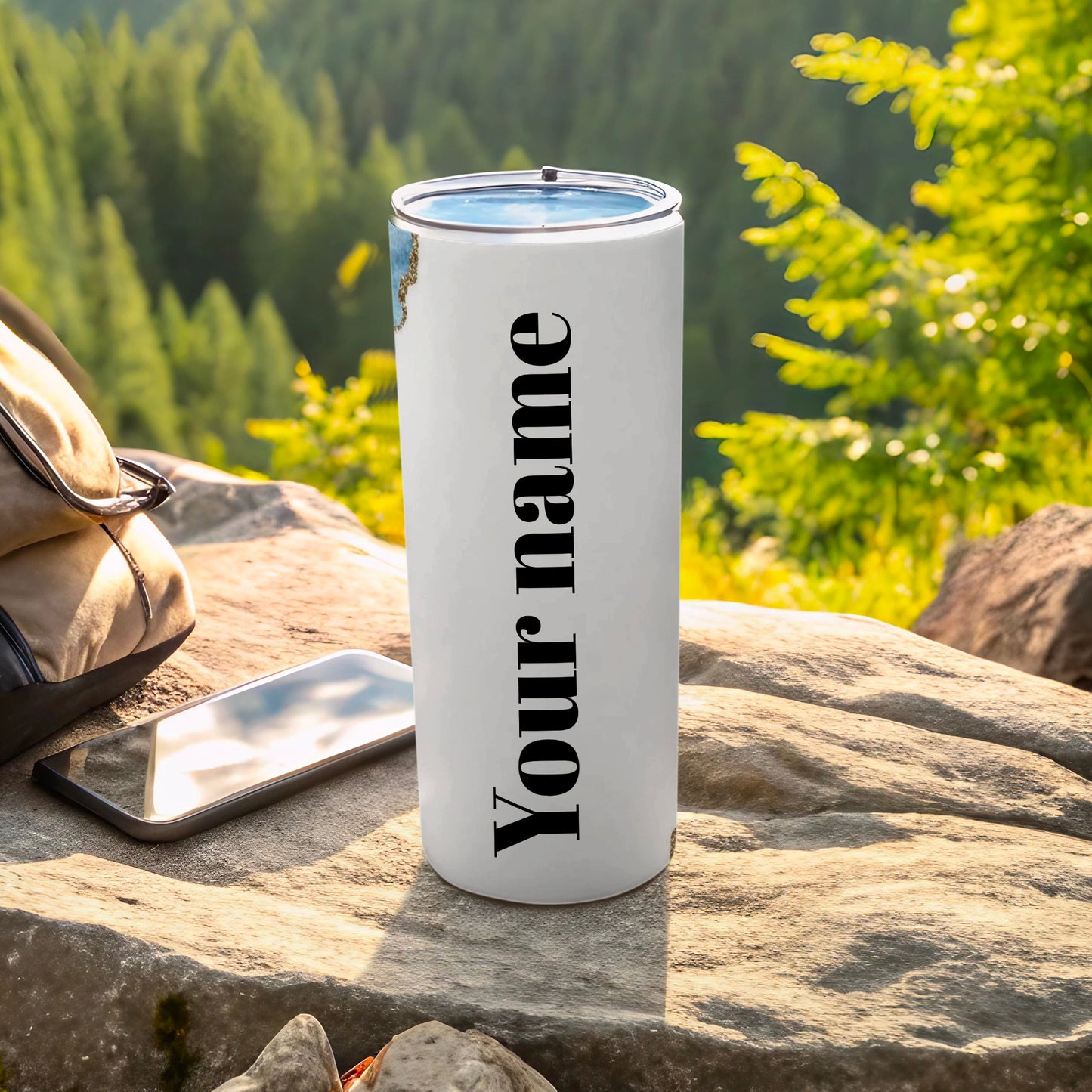 Customizable White Tumbler with Your Name Text