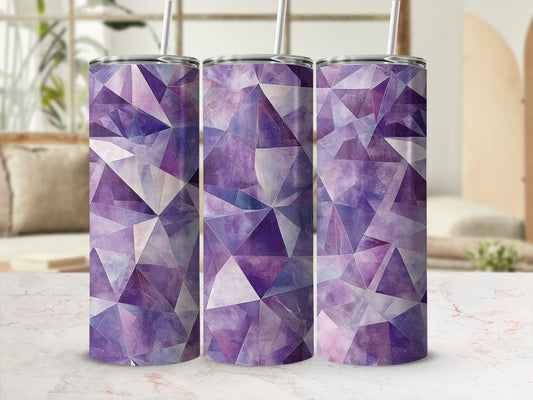 Abstract Purple Crystals Polygonal Surface Design Tumblers