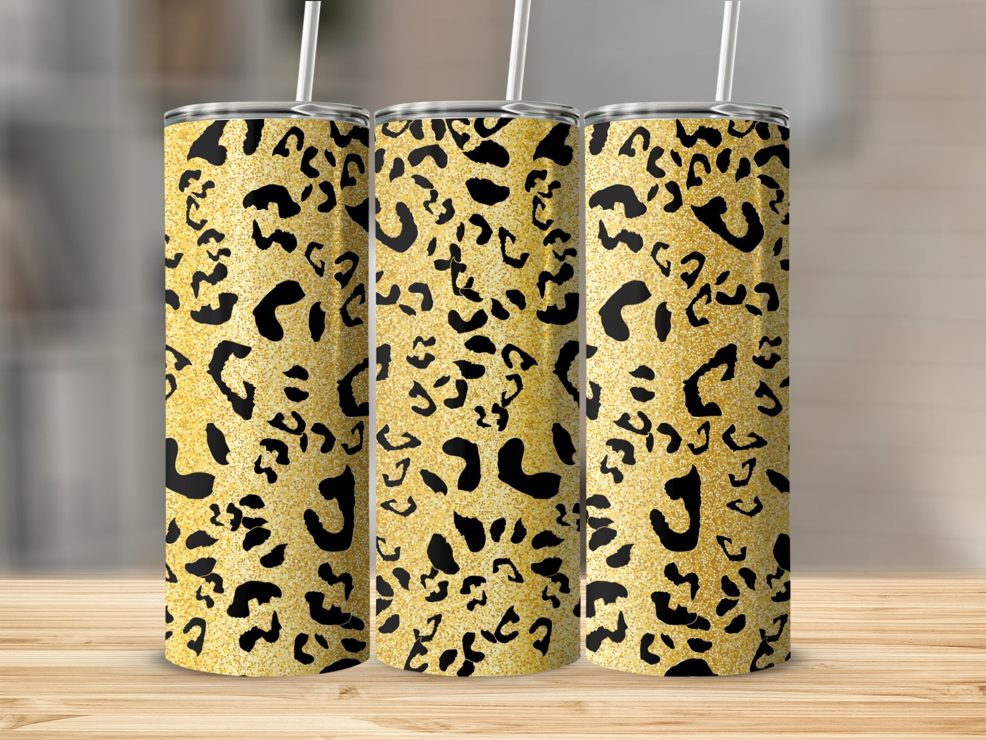Leopard Print Pattern Slim Tumbler Drinkware