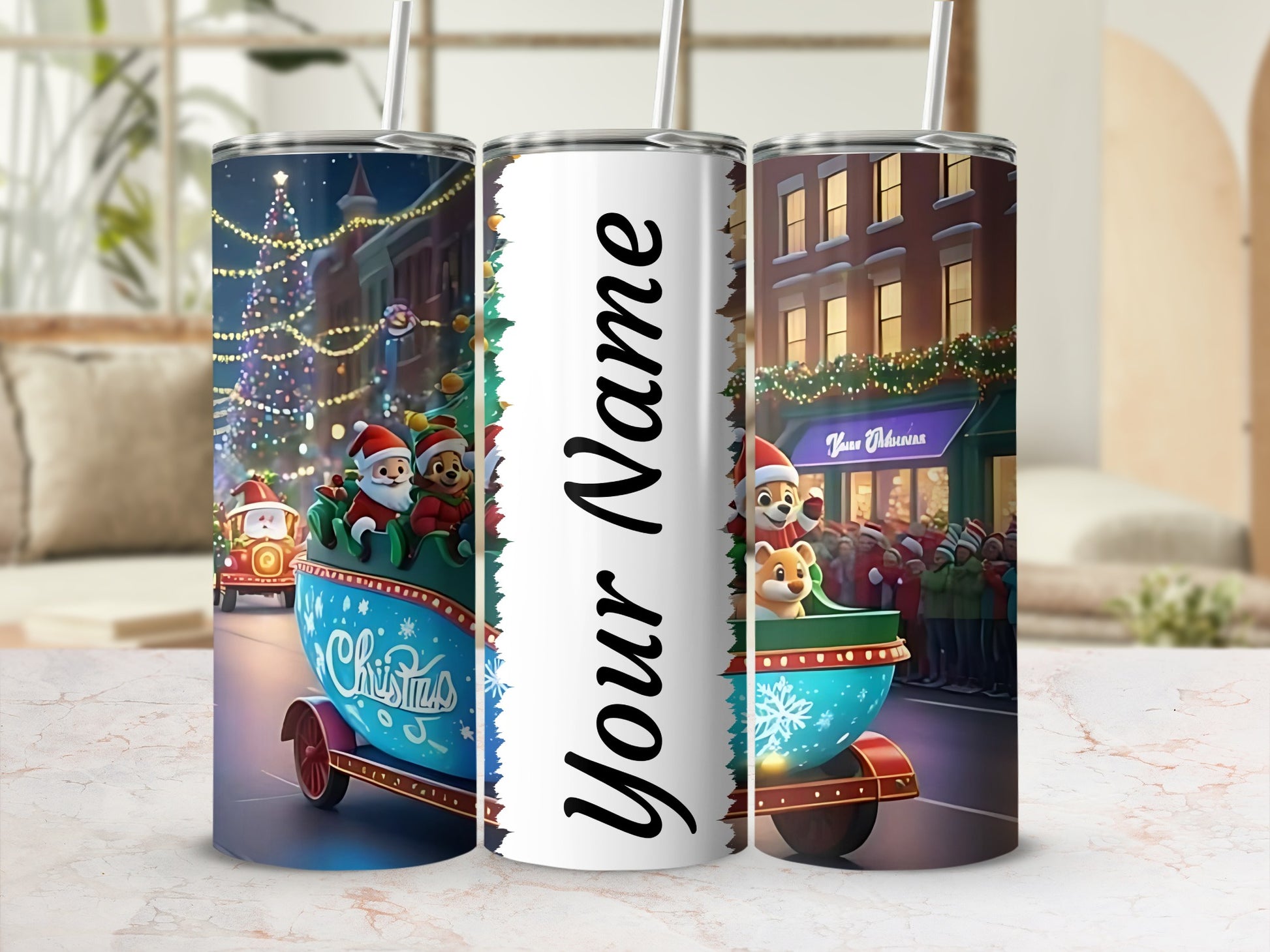 Personalized Christmas Parade Themed Tumbler