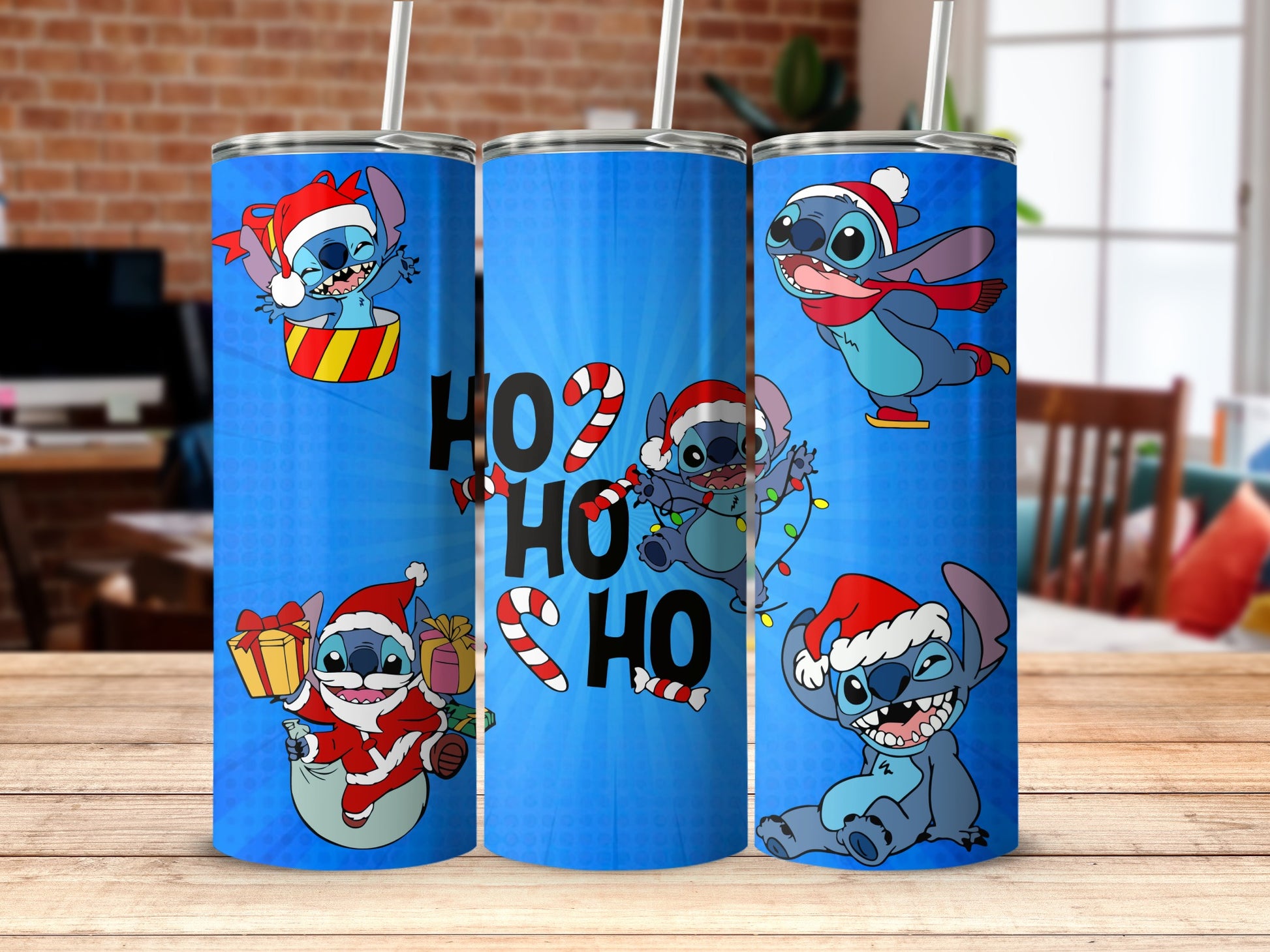 Christmas Holiday Tumbler with Cute Characters Design