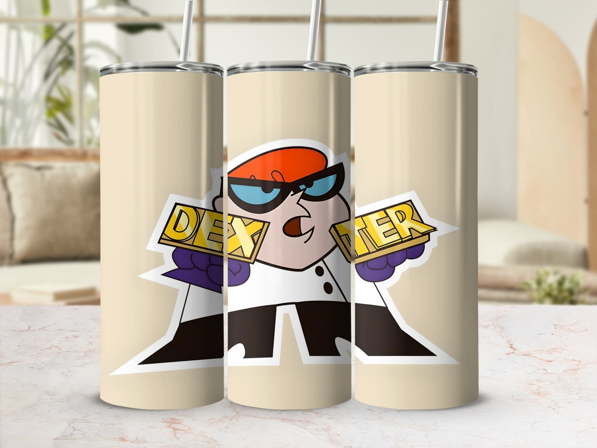 Dexter Cool Character Design Tumbler Cup Flask