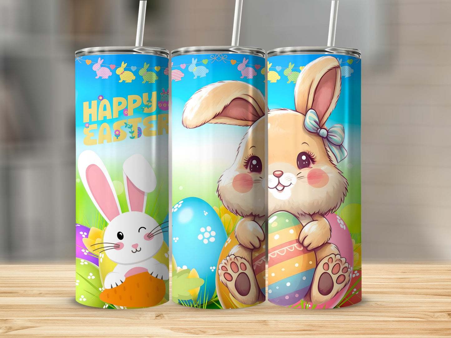 Adorable Happy Easter Bunny Designs Tumbler Cup